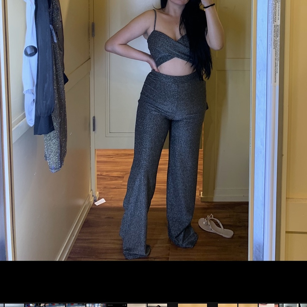 Silver two piece trouser set